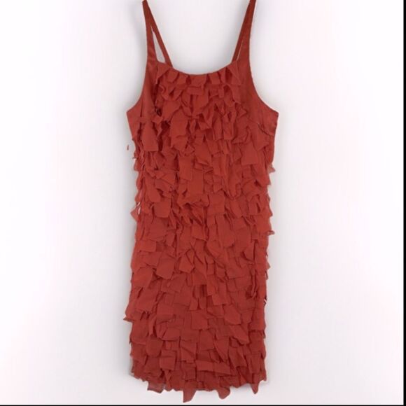 AIDAN MATTOX LADIES DRESS 4 RED SILK FLAPPER FRINGE MINI COCKTAIL DATE LOVE - Picture 13 of 13